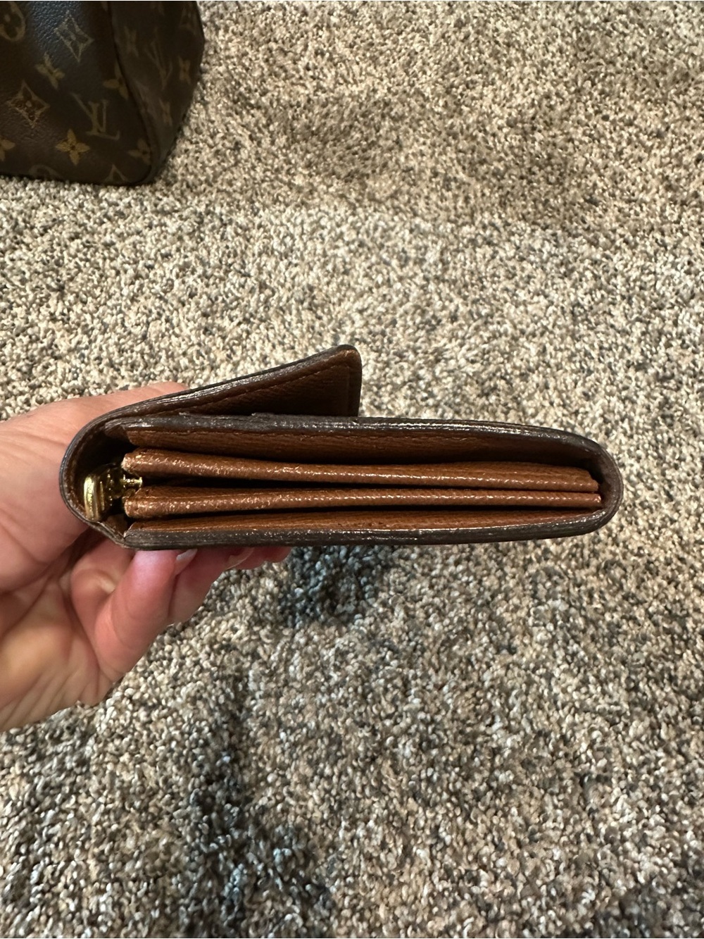 Louis Vuitton Brown Monogram Continental Wallet with Gold Hardware - Picture 3 of 9